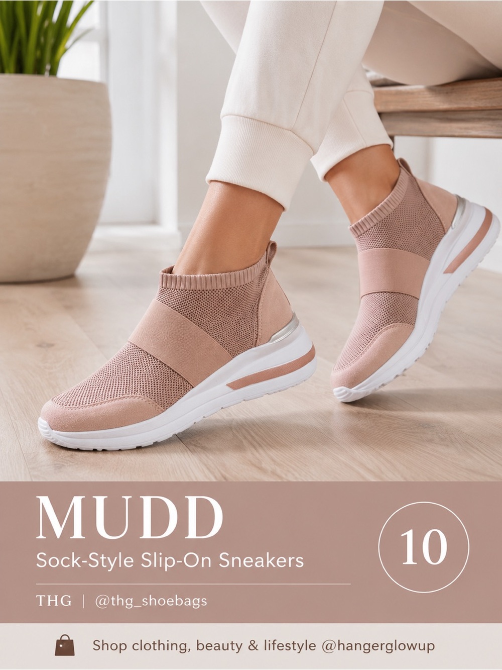 Mudd Blush Knit Sock Sneakers Women’s 10 Slip On Platform Comfort NWT